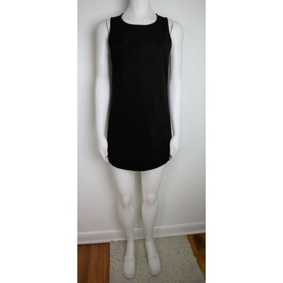 WOMEN'S BLACK MICROFIBER FAUX SUEDE DRESS - FOREVER 21 - SIZE S - Picture 2 of 6